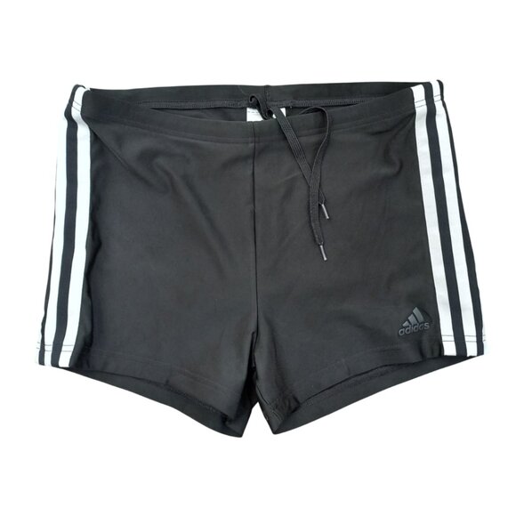 Adidas Men’s Black INFINITEX Swim Trunks – Size 34, 3-Stripes Athletic Swim Shor - Picture 1 of 7